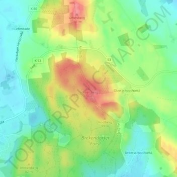 Mappa topografica Scheelsberg, altitudine, rilievo