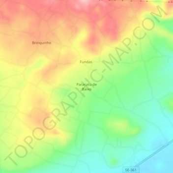 Mappa topografica Paracatu de Baixo, altitudine, rilievo