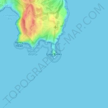 Mappa topografica Cape Banks, altitudine, rilievo