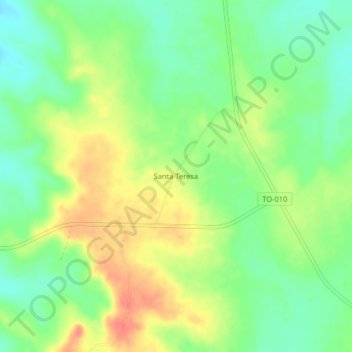 Mappa topografica Santa Teresa, altitudine, rilievo