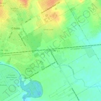 Mappa topografica Haeckerville, altitudine, rilievo