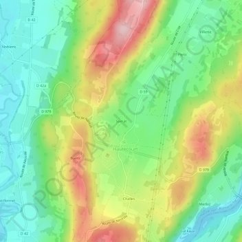 Mappa topografica Soiriat, altitudine, rilievo