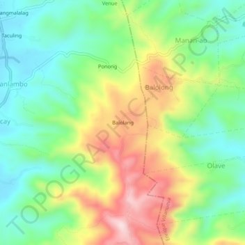 Mappa topografica Balolang, altitudine, rilievo