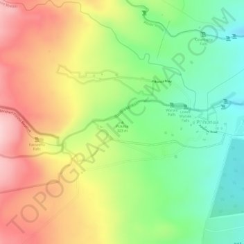 Mappa topografica Puʻuloa, altitudine, rilievo