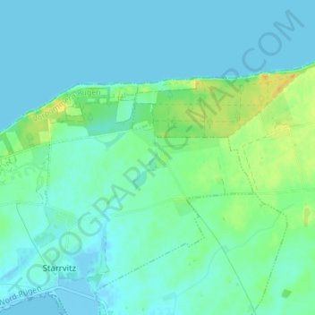 Mappa topografica Nonnevitz, altitudine, rilievo