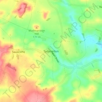 Mappa topografica Tadmarton, altitudine, rilievo