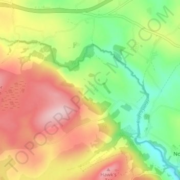 Mappa topografica Tolcarne, altitudine, rilievo