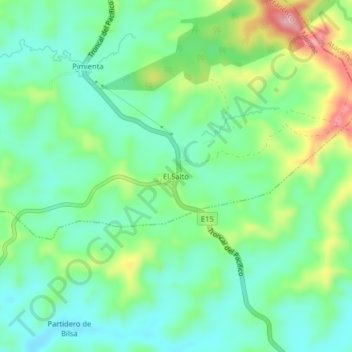 Mappa topografica El Salto, altitudine, rilievo