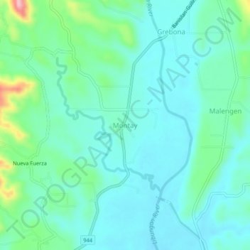 Mappa topografica Montay, altitudine, rilievo