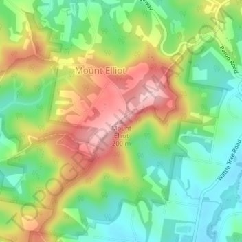 Mappa topografica Mount Elliot, altitudine, rilievo