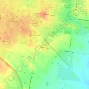 Mappa topografica Clyde, altitudine, rilievo