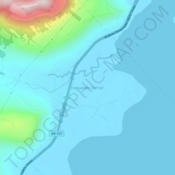 Mappa topografica Fernando Ferrari, altitudine, rilievo