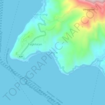 Mappa topografica Matoco, altitudine, rilievo
