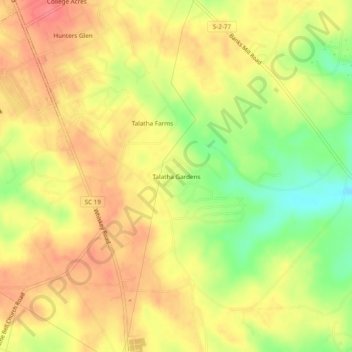 Mappa topografica Talatha Gardens, altitudine, rilievo
