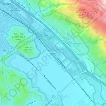 Mappa topografica Coyote, altitudine, rilievo