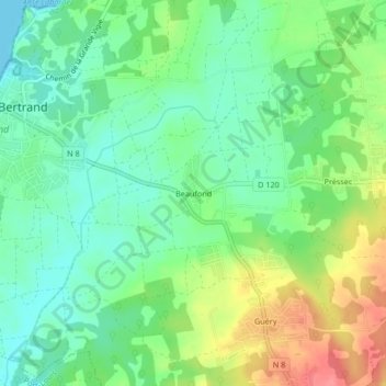 Mappa topografica Beaufond, altitudine, rilievo
