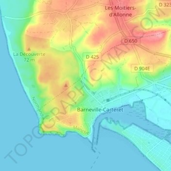 Mappa topografica Les Moulins, altitudine, rilievo