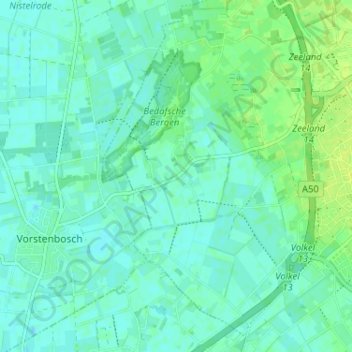 Mappa topografica Bedaf, altitudine, rilievo