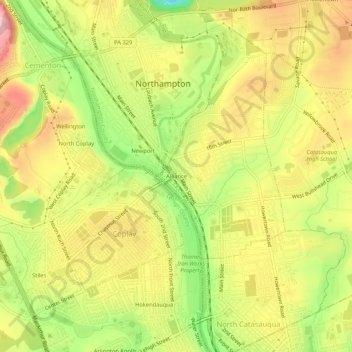 Mappa topografica Alliance, altitudine, rilievo