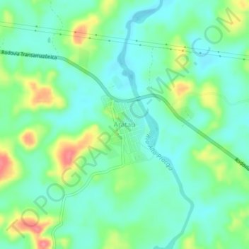 Mappa topografica Aratau, altitudine, rilievo