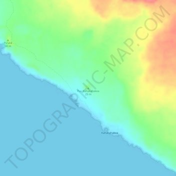 Mappa topografica Puu Kahakahakea, altitudine, rilievo