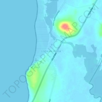 Mappa topografica Loma de Arena, altitudine, rilievo