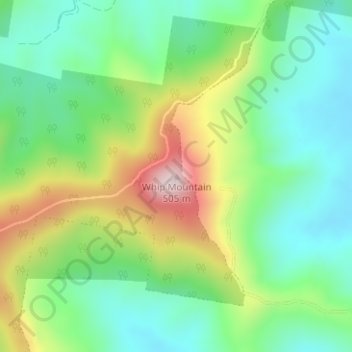 Mappa topografica Whip Mountain, altitudine, rilievo