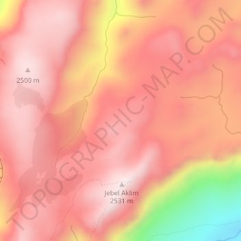 Mappa topografica Anti-Atlas, altitudine, rilievo