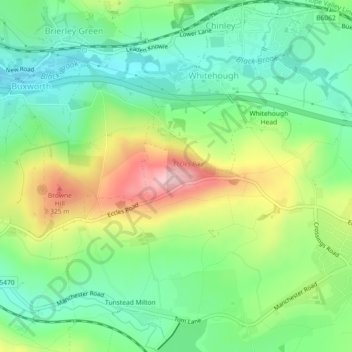 Mappa topografica Eccles Pike, altitudine, rilievo