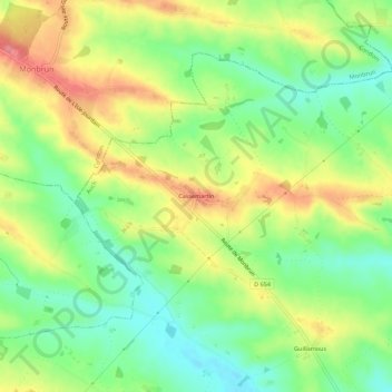 Mappa topografica Cassemartin, altitudine, rilievo