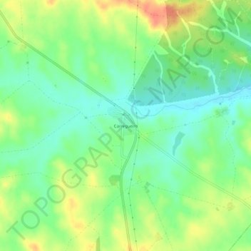 Mappa topografica Carregueiro, altitudine, rilievo