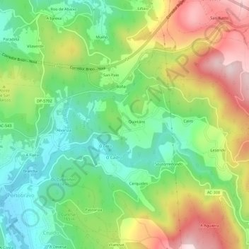 Mappa topografica Béxeres, altitudine, rilievo