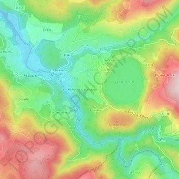 Mappa topografica Bonneau, altitudine, rilievo
