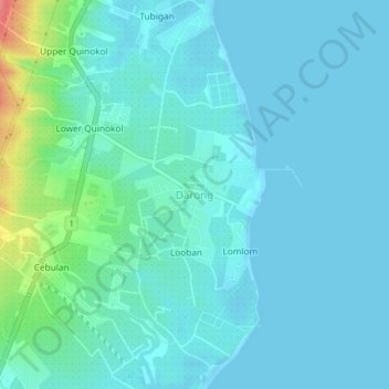 Mappa topografica Darong, altitudine, rilievo