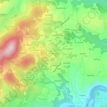 Mappa topografica La Romanelle, altitudine, rilievo