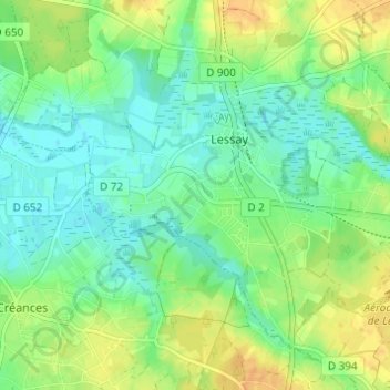 Mappa topografica Les Landelles, altitudine, rilievo
