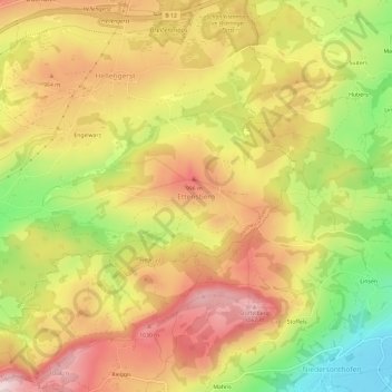 Mappa topografica Ettensberg, altitudine, rilievo