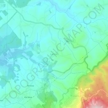 Mappa topografica Lamas, altitudine, rilievo