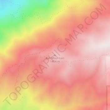 Mappa topografica Ball Mountain, altitudine, rilievo