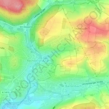 Mappa topografica Schinder, altitudine, rilievo