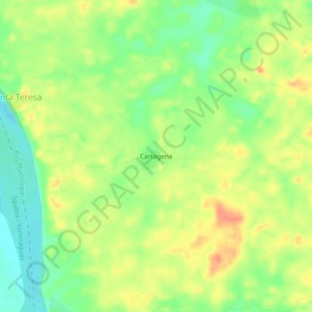 Mappa topografica Cartagena, altitudine, rilievo