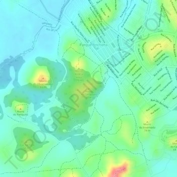 Mappa topografica Morro do Carrapato, altitudine, rilievo