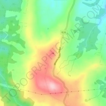 Mappa topografica Mount Hicks, altitudine, rilievo