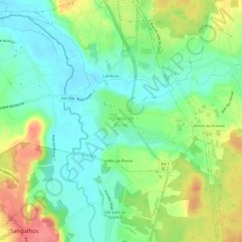 Mappa topografica Aguada de Baixo, altitudine, rilievo