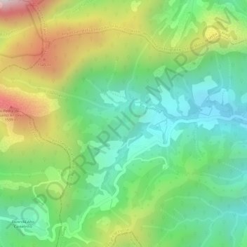 Mappa topografica Alto do Redentor, altitudine, rilievo