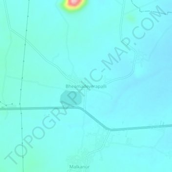 Mappa topografica Bheemadeverapalli, altitudine, rilievo