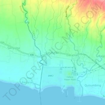 Mappa topografica San Rafael, altitudine, rilievo