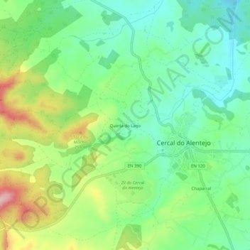 Mappa topografica Quinta do Lago, altitudine, rilievo