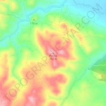 Mappa topografica Penha, altitudine, rilievo