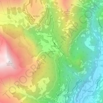 Mappa topografica Cavagliola, altitudine, rilievo